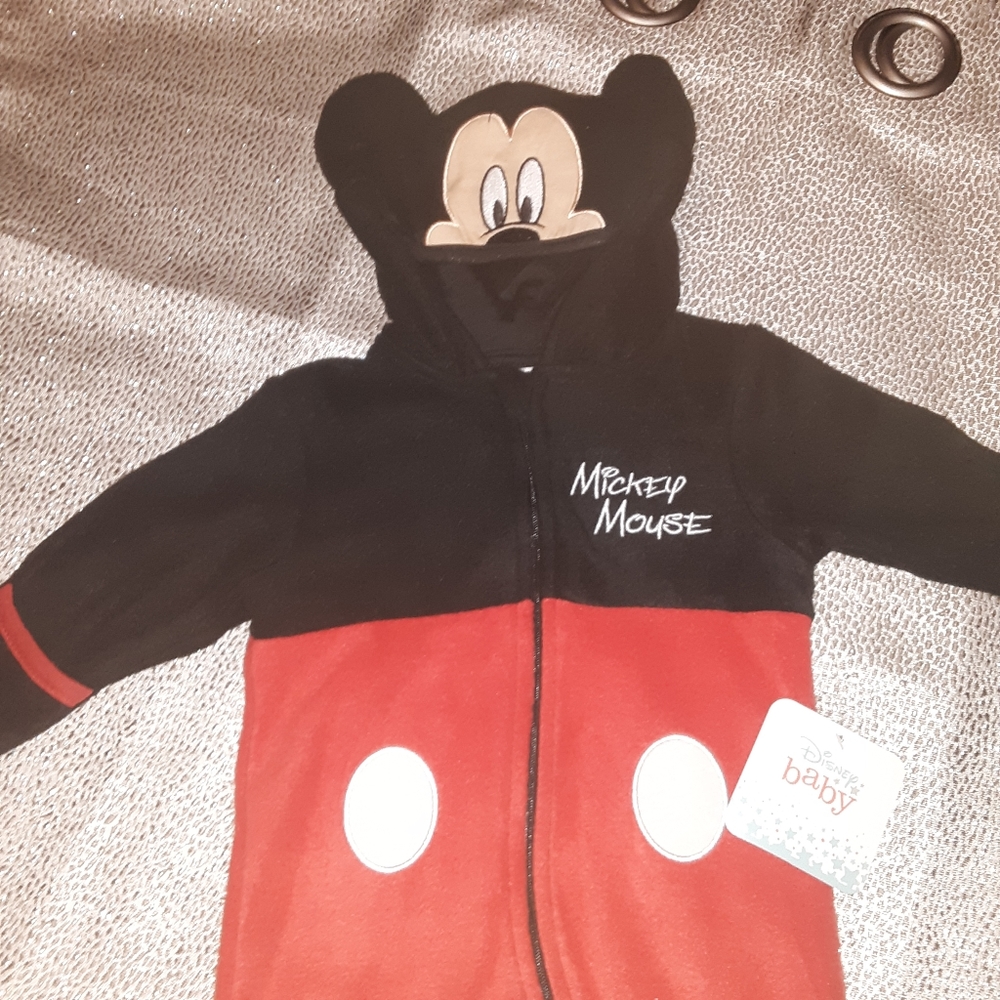 Disney Baby Mickey Mouse Ears Jumper Footies 0-3